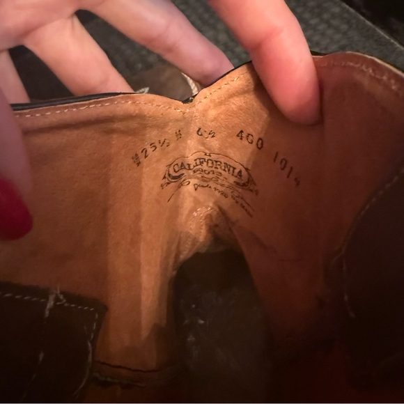 California boots Chaparral 400 Moka Brown and Black Embroidered Cowboy Boots - Picture 8 of 9